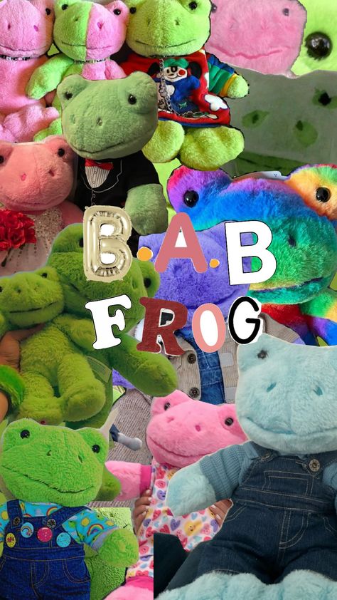 #frog #build a bear Frog Build A Bear, Build A Bear Frog, Build A Bear Outfits, Fleece Tie Blankets, Frog Wallpaper, Frog Pictures, Tie Blankets, Build A Bear, Diy Dress