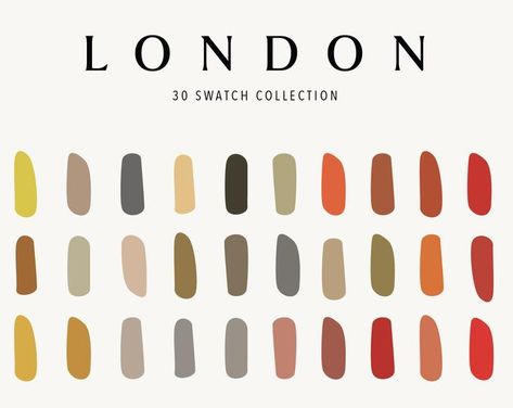 Brezdesignz on Etsy London Color Palette, Digital Color Palette, Summer Color Palettes, Procreate Palette, Affinity Photo, Palette Design, Brand Color Palette, Colour Combos, Affinity Designer