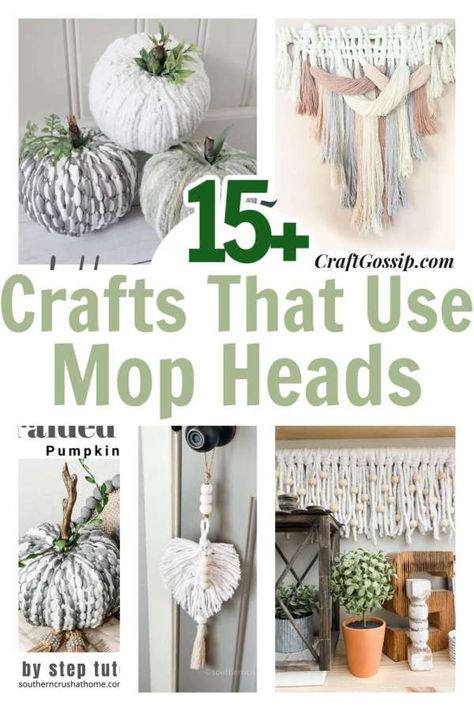 Diy Farmhouse Ideas, Mops Crafts, Boho Crafts, Fall Decor Diy Crafts, Boho Crafts Diy, Hanging Diy, Mop Heads, Dollar Tree Diy Crafts, Diy Dollar Store Crafts