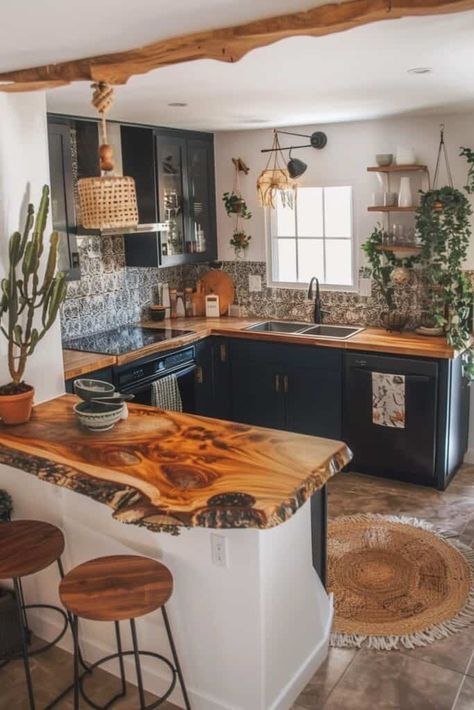 Boho Kitchen Boho Style Kitchen, Boho Kitchen Ideas, Boho Apartment, The Olive Branch, Purple Kitchen, Bohemian Kitchen, Eclectic Kitchen, Boho Kitchen, Olive Branch