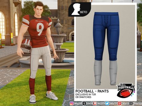 The Sims Resource - Football (Pants) Sims 4 Jobs, Sims 4 Men Clothing, American Football Uniform, Sims 4 Male Clothes, Sims 4 Black Hair, Free Sims 4, Sims 4 Expansions, Tumblr Sims 4, Football Pants