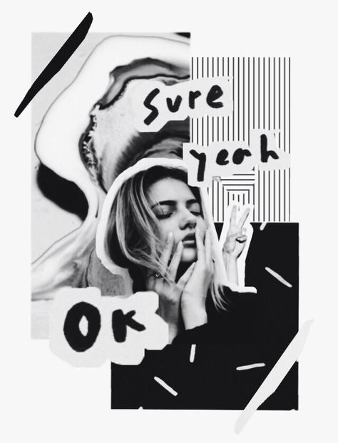 Sure, yeah, OK //  Pinterest: @jjuliajuliaa Collage Magazine, Desain Buklet, Graphisches Design, Charcoal Drawings, Fashion Collage, Template Instagram, Collage Design, Digital Art Design, Design Graphics