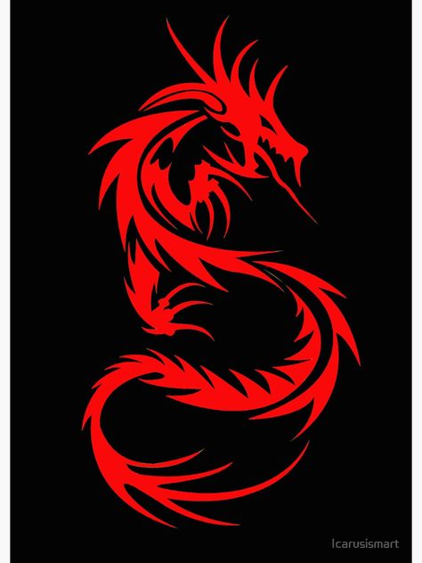 "Red Dragon" Sticker by Icarusismart | Redbubble Red Dragon Art, Girly M Wallpapers, Red Chinese Dragon, Iphone 6s Wallpaper, Gothic Lettering, Dragon Sticker, Dragon Icon, Bird Logo Design, Google Meet