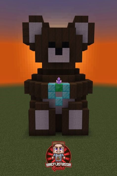 Teddy Bear Minecraft Build, Minecraft Teddy Bear Build, Entryway Minecraft, Romantic Things To Build In Minecraft, Cute Couple Minecraft Builds, Minecraft Wedding Ideas, Valentine Minecraft, Minecraft Wedding Build, Minecraft Romantic Ideas