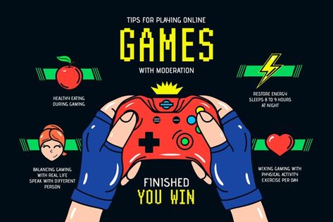 Tips for playing online games with moder... | Free Vector #Freepik #freevector #game Playing Online Games, Play Game Online, Play Game, Game Video, Digital Gifts, Play Online, Music Album, Gaming Gifts, Funny Cartoons