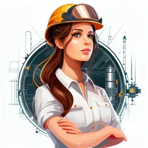 Free Female Engineer Image Women Engineer, Engineering Illustration, Computer Engineer, Female Engineer, Woman Engineer, Funny Cartoon Characters, Computer Shortcuts, Engineering Jobs, Act Like A Lady