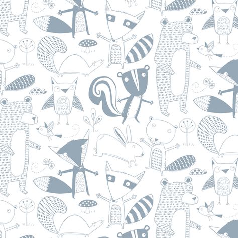 Wildlife Wallpaper, Whatsapp Wallpaper, Contemporary Wallpaper, Forest Wallpaper, Kids Pattern, Wallpaper Pattern, Illustration Inspiration, Animal Wallpaper, Childrens Illustrations