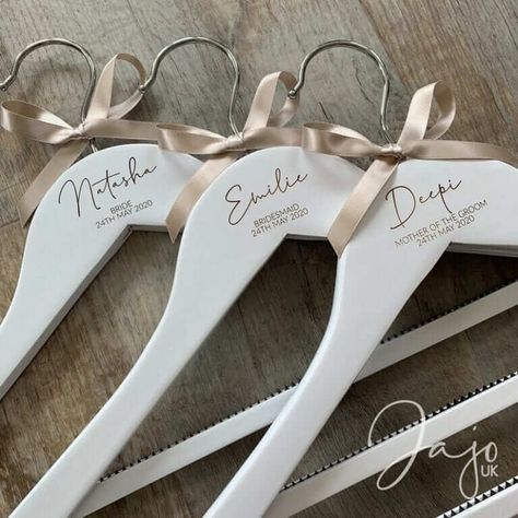 Etsy Wedding Finds | Irish Wedding BlogIrish Wedding Blog Wedding Cricut, Bridesmaid Hanger, Engraved Hangers, Pochette Diy, Wedding Dress Hangers, Hanger Wedding, Bridesmaid Hangers, Bride Hanger, Wedding Hangers Personalized