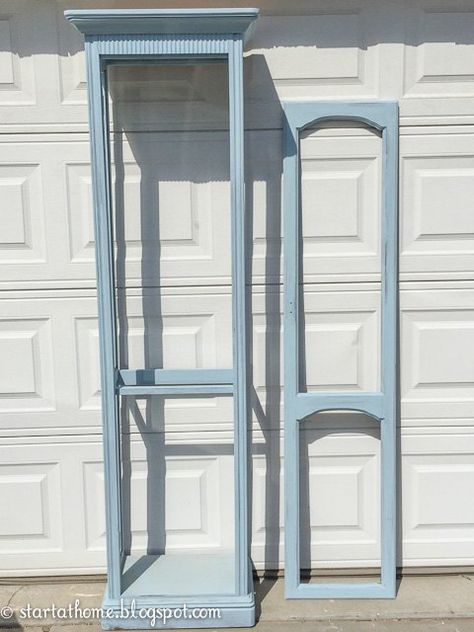 diy curio turned wardrobe, painted furniture, repurposing upcycling Repurposed Curio Cabinet Ideas, Curio Cabinet Redo, Painted Curio Cabinets, Curio Cabinet Makeover, Wardrobe Painted, Rehab Furniture, Hutch Redo, Furniture Recycling, Furniture Repurposing