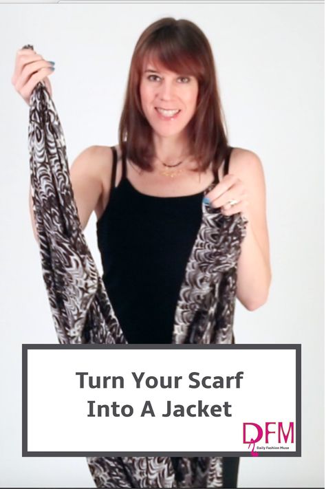 Super easy video tutorial on turning your oblong scarf into a jacket. Click through to watch the video. Scarf Jacket Diy, Scarf Jacket, Diy Jacket, Scarf Pin, Surprising Facts, Famous Designers, Scarf Tying, Diy Style, Daily Fashion