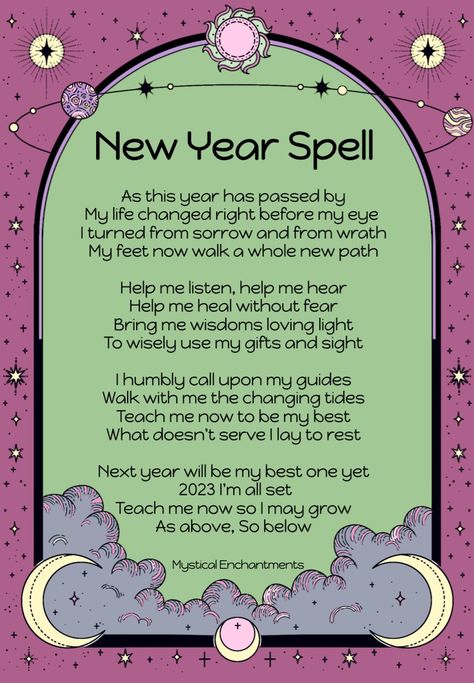 New year spells New Year Spells And Rituals, New Years Spells, New Year Spell, Manifestation Spells, Witchcraft Spells For Beginners, Good Luck Spells, Spells For Beginners, Spiritual Awakening Signs, Easy Spells