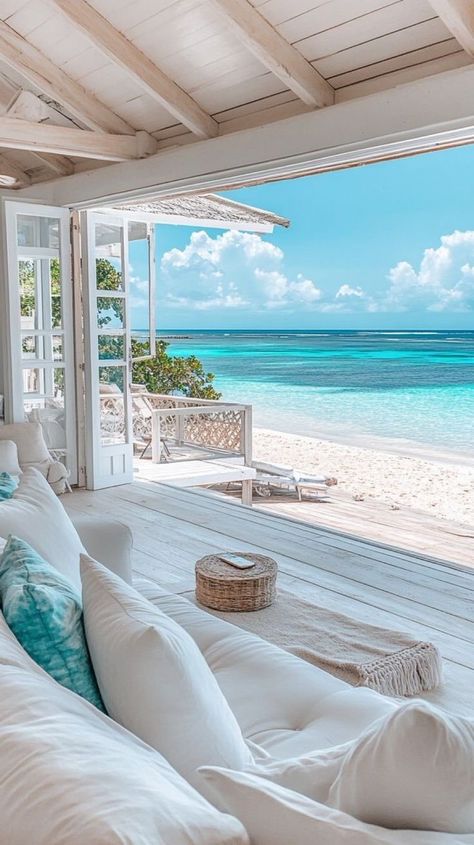 Dream Beach Houses Luxury, Ocean View Living Room, Beach House Luxury, Cozy Beach House, Beach House Aesthetic, Summer Beach House, Luxury Beach House, Dream Beach Houses, House Design Pictures