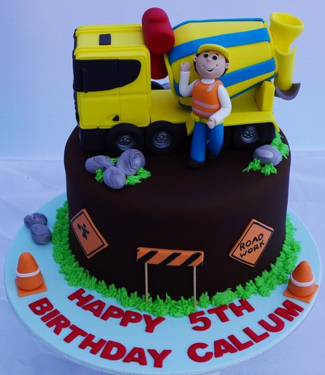 Cement truck made to replicate the birthday boy's favourite toy. 100% hand made :) Cement Mixer Cake, Concrete Mixer Cake, Bricklayer Cake, Construction Theme Cake, Cement Work, Construction Theme Birthday Party, Truck Cake, Baby First Birthday Cake, Truck Cakes