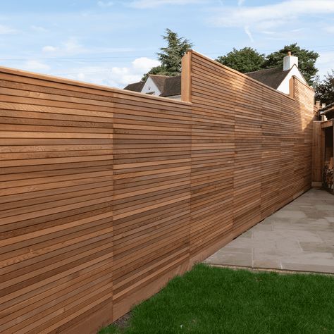 Red Cedar Fence Panel - Privacy Slim - Contemporary Fencing Driveway Ideas Cheap, Privacy Screen Ideas, Contemporary Fencing, Cheap Privacy Fence, Slatted Fence Panels, Cedar Fencing, Diy Driveway, Architectural Detailing, Cedar Paneling