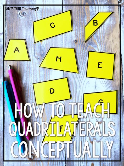 How To Conceptually Teach Quadrilaterals - Tanya Yero Teaching Quadrilaterals 3rd Grade, Teaching Quadrilaterals, Quadrilaterals Activities, Classifying Quadrilaterals, Classifying Triangles, Resource Teacher, 123 Homeschool 4 Me, Geometry Lessons, Elementary Math Classroom