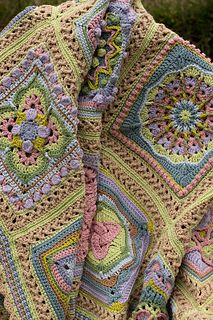 Ravelry: MossyOwls' Whispers of Spring Afghan Crocheted Blanket, Crochet Afgans, Crochet Blanket Afghan, Mode Crochet, Crochet Bedspread, Crochet Quilt, Afghan Pattern, Crochet Square Patterns, Crochet Throw