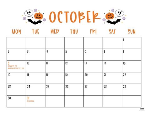 Free October Calendar Printable, Calander Printable, Free Printable Halloween Cards, October Calendar Printable, October 2022 Calendar, Class Calendar, October Planner, Halloween Calendar, Jeopardy Template