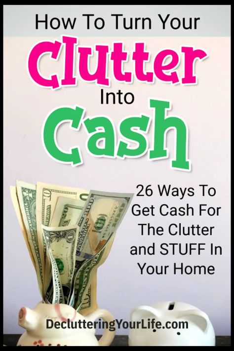 Clutter got ya feeling overwhelmed? Here's where to sell your stuff for CASH to make money while decluttering your home. New from Decluttering Your Life Declutter Help, Getting Organized At Home, Decluttering Inspiration, Reselling Business, Declutter Home, Decluttering Tips, Where To Sell, What To Sell, Sell Your Stuff