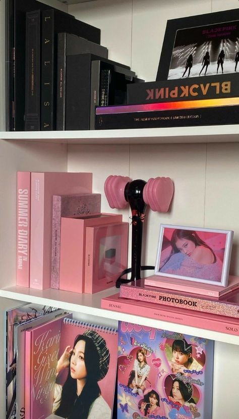 Kpop Albums Shelf, Kpop Store, Girly Phone Cases, Pop Albums, Pinterest Room Decor, Blackpink Members, Pop Collection, Perfume Design, Kpop Merch