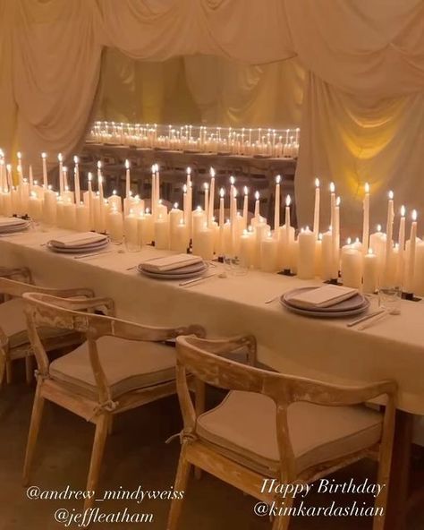 Candle Lit Tablescape, All Candle Centerpiece, Wedding Table Taper Candles, Candle Lit Dinner Aesthetic, Khloe Kardashian Birthday, Velvet Tablecloth Wedding, Valentine Day Aesthetic, Candle Lit Table, Candlelit Wedding Reception