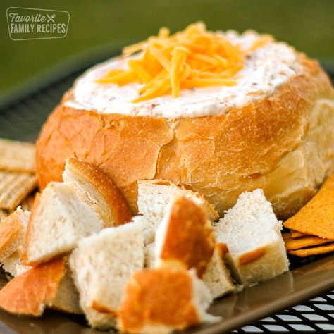 Warm Bacon Cheese Dip in Sourdough is a favorite appetizer at parties. The creamy dip is baked in the oven right in the sourdough bowl! Bacon Cheese Dip, Bread Bowl Dip, Bacon Cheese Dips, Thanksgiving Appetizers Easy, Bacon Dip, Sour Dough, Thanksgiving Appetizers, Favorite Appetizers, Bread Bowls