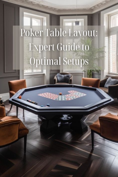 Create the perfect poker table layout for your home or professional poker nights. Consider factors like materials, style, and customization options. Whether you're buying a poker table or building your own, understanding key elements such as the playing surface, wood type, custom design, and seating positions is essential. Host unforgettable poker nights by ensuring you have a suitable playing surface, necessary accessories, snacks, drinks, appropriate lighting, and established game rules. Octagon Poker Table, Poker Table Plans, Round Poker Table, Poker Tables, Game Rules, Table Layout, Poker Room, Poker Night, Wood Screws