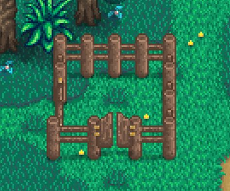 Flowery Fences at Stardew Valley Nexus - Mods and community Fence Pixel Art, Stardew Valley Tileset, Forest Cat, Pixel Art Games, Stardew Valley, Autumn Home, Game Design, Fence, Pixel Art