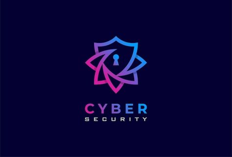 Vector cyber security logo with a shield... | Premium Vector #Freepik #vector Programming Logo, Moving Wallpaper, Css Tutorial, Cybersecurity Training, Security Logo, Moving Wallpapers, Logo With A, Animal Icon, Cafe Logo