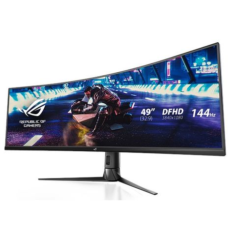 ROG Strix XG49VQ 49” 3840 x 1080(32:9) Super Ultra-Wide HDR Gaming Monitor has a 144Hz,Freesync 2 HDR, DisplayHDR 400,Shadow Boost, PIP, PBP.