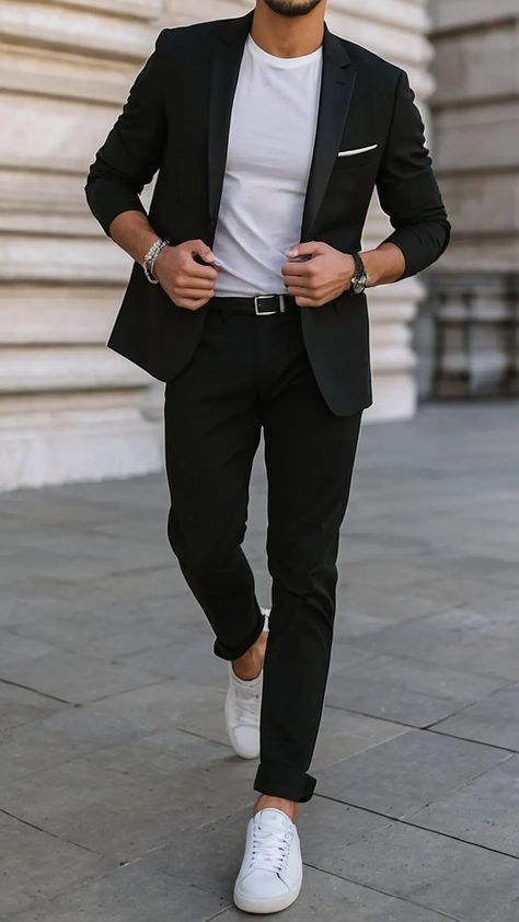 From Office to Wedding: 13 Classy Smart Casual Outfits for Men 46 Men's Smart Casual, Smart Casual Looks, Classy Inspiration, Casual Look For Men, Black Essentials, Classy Office, Mens Smart Casual Outfits, Formal Men Outfit, Smart Casual Wear