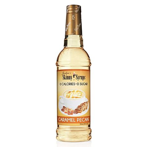 Jordan's Skinny Syrups, Caramel Pecan Coffee Syrup, Sugar Free, 25.4 Ounces (Pack of 1), Zero Calorie Drink Flavoring & Mixes Pecan Syrup, Sugar Free Coffee, Sugar Free Coffee Syrup, Zero Calorie Drinks, Cinnamon Dolce Latte, Sugar Free Syrup, Coffee Syrup, Caramel Pecan, Flavored Syrup