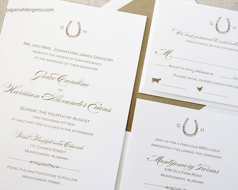 Perfect horseshoe monogram Equestrian Invitation, Country Style Wedding Invitations, Horseshoe Wedding, Horse Invitations, Western Wedding Invitations, Equestrian Wedding, Wedding Horseshoes, Horse Wedding, Monogram Wedding Invitations