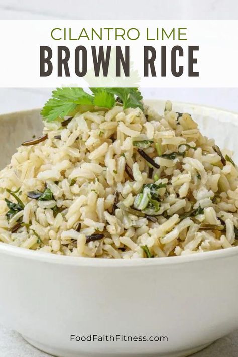 Make a healthy side dish with this Cilantro Lime Brown Rice recipe—its citrus taste and aromatic scent will have you wanting more. Cilantro Brown Rice, Lime Brown Rice, Cilantro Lime Brown Rice, Cilantro Lime Marinade, Slender Kitchen, Mexican Dish, Brown Rice Recipes, Lime Rice, Cilantro Lime