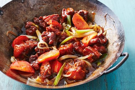 {Sweet and sour pork This is Marion Grasby's home-style take on the Chinese favourite - sweet & sour pork. Marion Gasby, Sweet N Sour Pork Recipe, Curried Sausages, Marion Grasby, Sticky Pork, Pork Belly Recipes, Mapo Tofu, Sweet And Sour Sauce, Pork Recipe