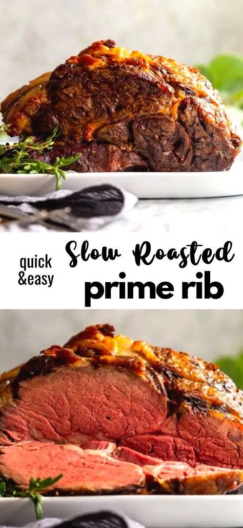 Roasted Prime Rib, Best Prime Rib, Slow Roasted Prime Rib, Fall Crockpot, Prime Rib Roast Recipe, Perfect Prime Rib, Cooking Roast Beef, Cooking Prime Rib, Rib Roast Recipe