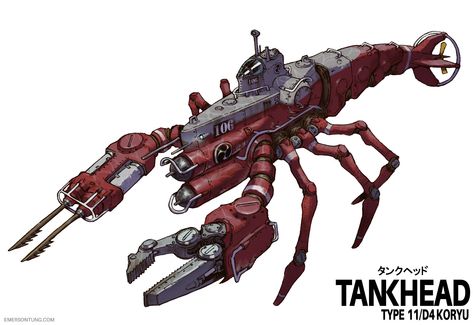 Dieselpunk Mech, Walking Tank, Mecha Tanks, Robot Animal, Space Ship Concept Art, Hobby Ideas, Cool Robots, Arte Robot, Robot Design