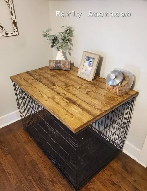 Turn that boring dog crate into a functional entry table, storage table, or just about any table for any room.  You can also add your pets name to the right bottom corner of the tray. Wording will be in permanent vinyl decal. Some toppers may have different sized slats/boards and/or spacing in between each. FREE SHIPPING. excludes HI, PR, & AK Due to high frieght charges to HI & AK, customers will need to pay the shipping chagres, please contact me prior to placing order. Sizes to choose from: 2 Table Top For Dog Crate, Wooden Crate Decor, Dog Crate Topper, Crate Topper, Wire Crate, Kennel Cover, Crate Cover, Storage Table, Dog Rooms