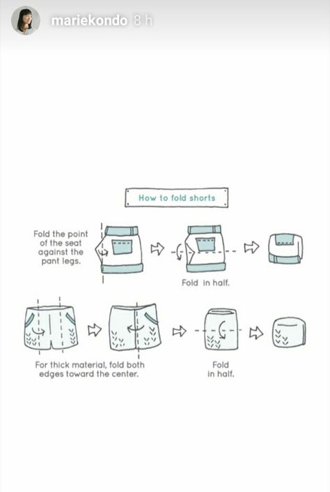 How To Fold Shorts, Konmari Checklist, First Home Essentials, Konmari Method Organizing, Konmari Folding, Parisian Home Decor, Konmari Method, Fashion Teenage Girls, Marie Kondo