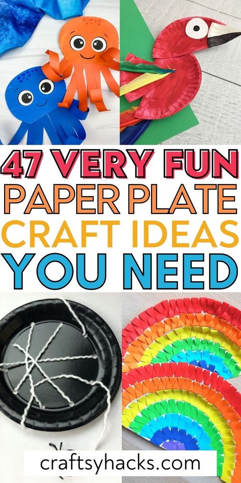 Crafting with your kids doesn't have to be crazy expensive when you use low budget supplies to create these paper plate kids crafts. These cute crafts with paper plates are great for kids of all ages to have fun with. Paper Plates Arts And Crafts, Crafts Using Paper Plates, Toddler Paper Plate Crafts, Paper Plate Crafts For Kids Easy, Paper Plates Crafts For Kids, Paper Plate Crafts For Preschoolers, Craft With Paper Plates, Crafts With Paper Plates, Playgroup Themes