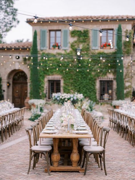 Home Wedding Reception, Hanging Fairy Lights, Detailed Wedding Dress, Oc California, Wedding Orange, Private Estate Wedding, Rustic Wooden Table, Bride Floral, Private Home