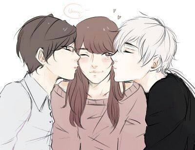 Couple Cute Drawing, Poly Couple, Drawing Female, Couple Cute, Cute Drawing, Mystic Messenger, Zen, We Heart It, Lost