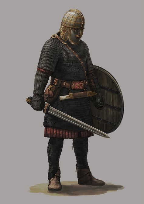 Anglo Saxon Warrior, Mount And Blade Bannerlord, Saxon History, Anglo Saxon History, Viking Character, Viking Armor, Historical Warriors, Ancient Armor, Historical Armor