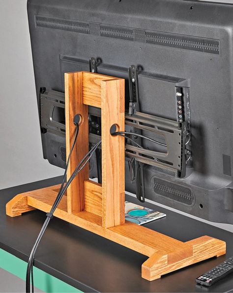 How To Make A Tv Stand, Diy Wood Tv Stand, Diy Tripod, Diy Furniture Repair, Flat Screen Tv Stand, Wood Table Diy, Cool Room Designs, Hidden Tv, Diy Tv Stand