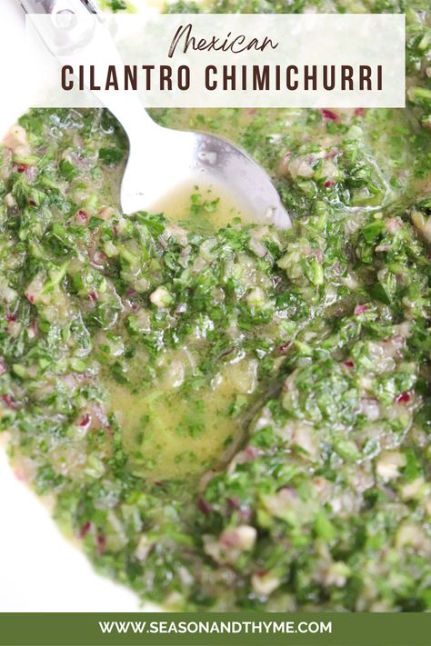 Mexican Chimichurri Cilantro Oil Recipe, Cilantro Chimichurri Sauce Recipe, Cilantro Oil, Cilantro Chimichurri, Cilantro Garlic Sauce, Cilantro Recipes, Grilling Kabobs, Cilantro Sauce, Chimichurri Sauce