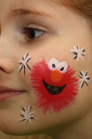 amazing shading. Ladybug Face Paint, Dog Face Paint, Dog Face Paints, Elmo Face, Easy Face Painting Designs, Festival Face Paint, Dogs Painting, Cheek Art, Painting Kids