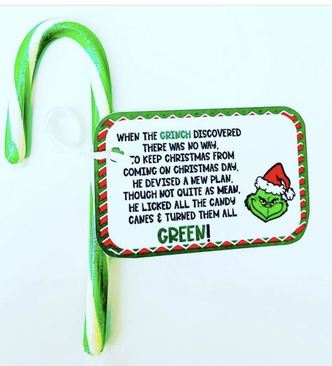 Candy Cane Poem, Christmas Desk Decorations, Funny Christmas Games, Diy Christmas Treats, Fun Holiday Games, Grinch Stuff, Green Candy Canes, Christmas Party Activities, Grinch Decorations