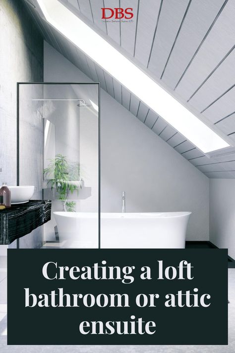 Sloping Ceiling Bathroom, Loft Ensuite Bathroom Ideas, Bathroom Under Eaves, Loft Bathroom Ideas Sloped Ceiling, Small Attic Bathroom Sloped Ceiling, Angled Ceiling Bathroom, Attic Bathroom Ideas Slanted Ceiling, Loft Conversion Bathroom, Tiny Attic Bathroom