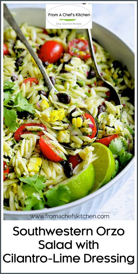 Orzo Salads, Salad With Cilantro Lime Dressing, Fresh Jalapeno, Easy Summer Salad, Pasta Soups, Orzo Pasta Salad, Black Beans Corn, Cilantro Lime Dressing, Orzo Recipes