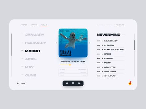 Desktop Music App by Sergey Filkov | Dribbble Playlist Layout, Music Layout, Nirvana In Bloom, Playlist Design, Music Ui, Music App Design, Music Player App, Fluent Design, Ux Design Process