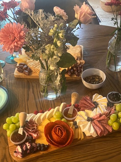 charcuterie board, indoor picnic, party, girls, birthday party, cheese board, flowers Indoor Picnic Party, Party Cheese Board, Indoor Picnic, Picnic Birthday Party, Picnic Birthday, Party Foods, Picnic Party, Girls Birthday, Party Girls